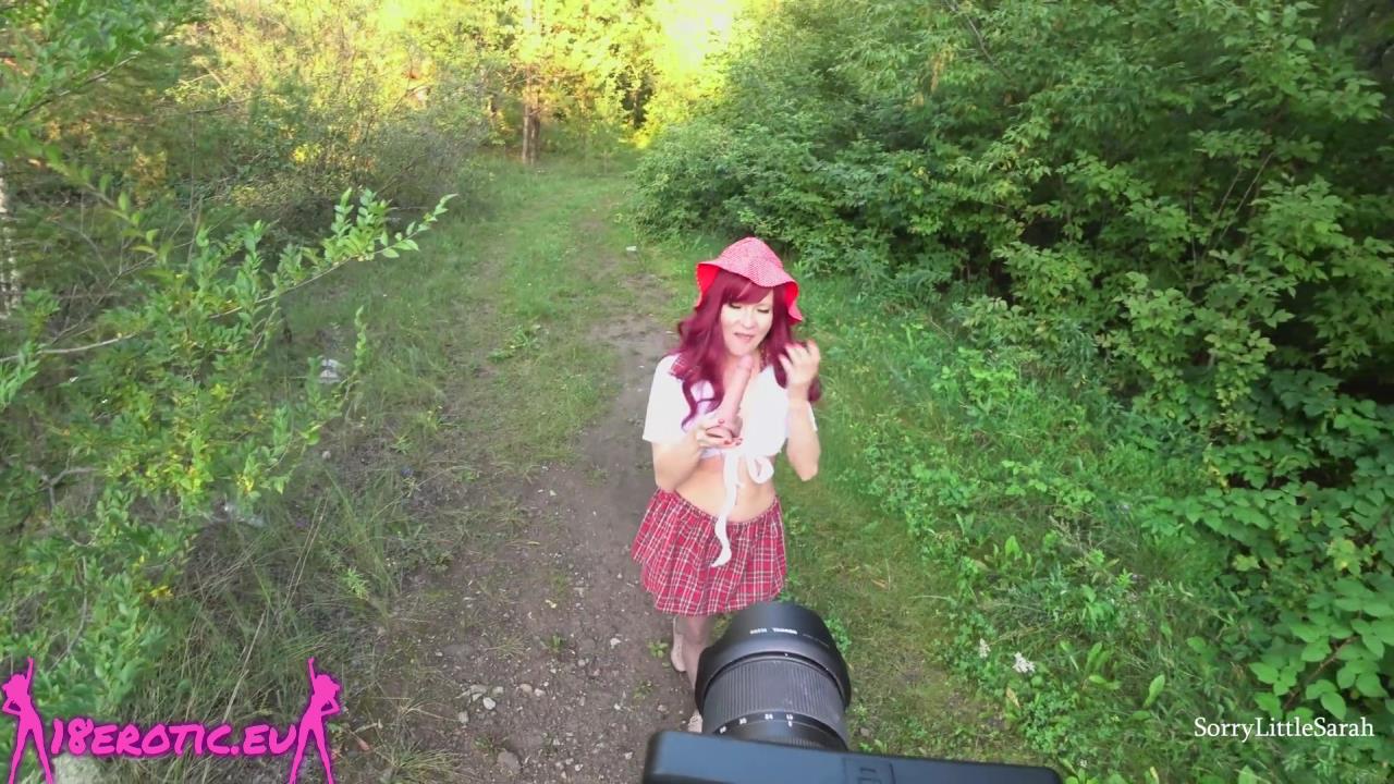 Little Red Riding Hood with a HUGE ASS TAKES TWO COCKS IN EXTREME CONDITIONS!