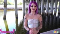 Hot Inked Purple Hair Punk Teen Gets Banged